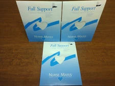 Nurse Mates Full Support Hosiery White Lot of 3 Pairs Size B NIP