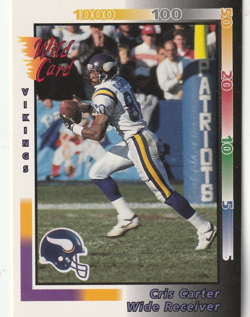 FREE SHIPPING-MINT-1992 Wild Card Cris Carter #59 VIKINGS