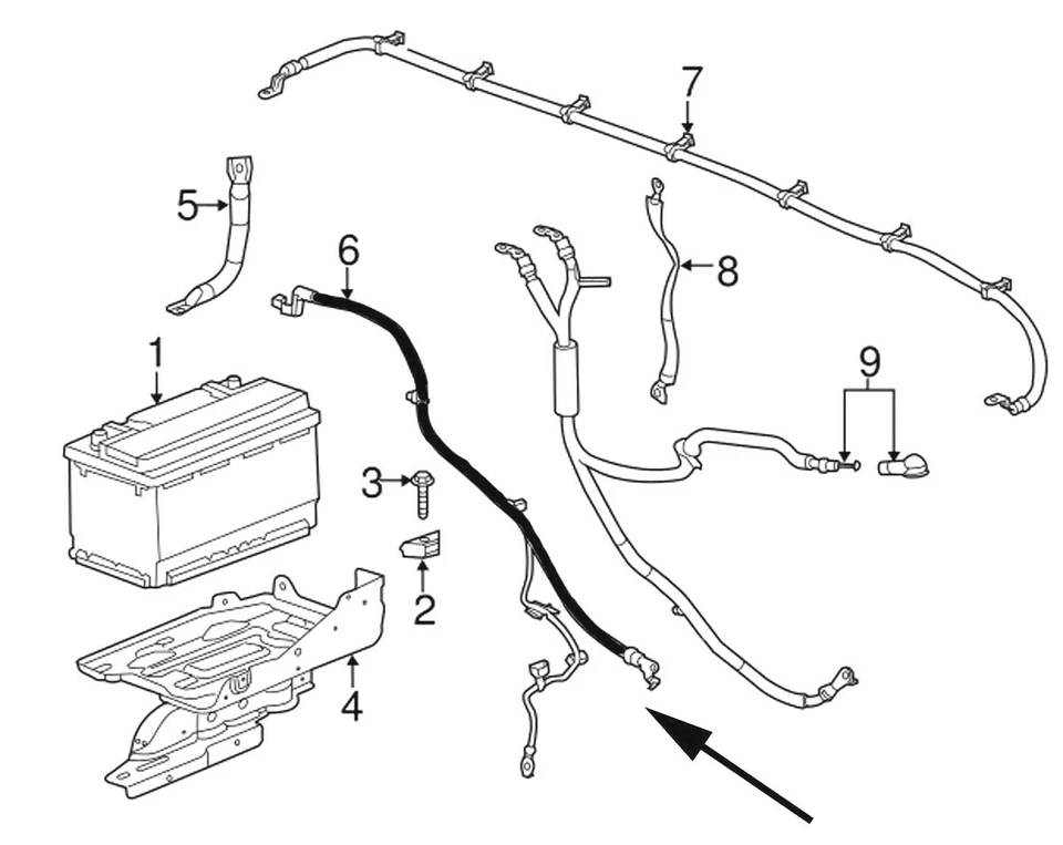 Cable de batería negativo principal OEM 2015-2017 Chevrolet Silverado GMC Sierra 6,0 L Foto 4 de 4