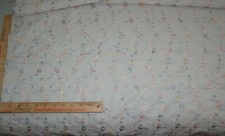 Embroidered Multi Colored Flower Vine White Background Fabric 36" x 44 Fast Ship