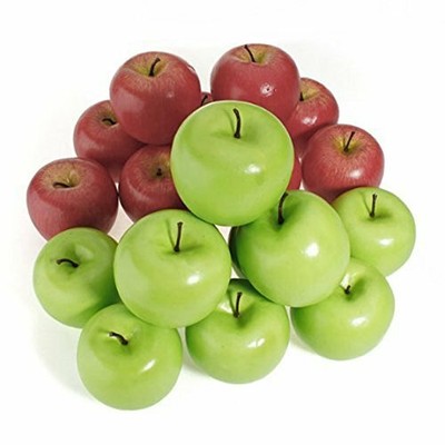 6//12Pcs Artificial For Apple Fake Green Fruit Food Kitchen Home Party Decor