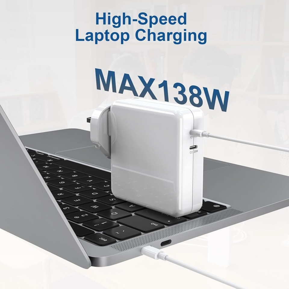 118W USB C Fast Charger Power Adapter UK plug for Mac Book Pro Laptops