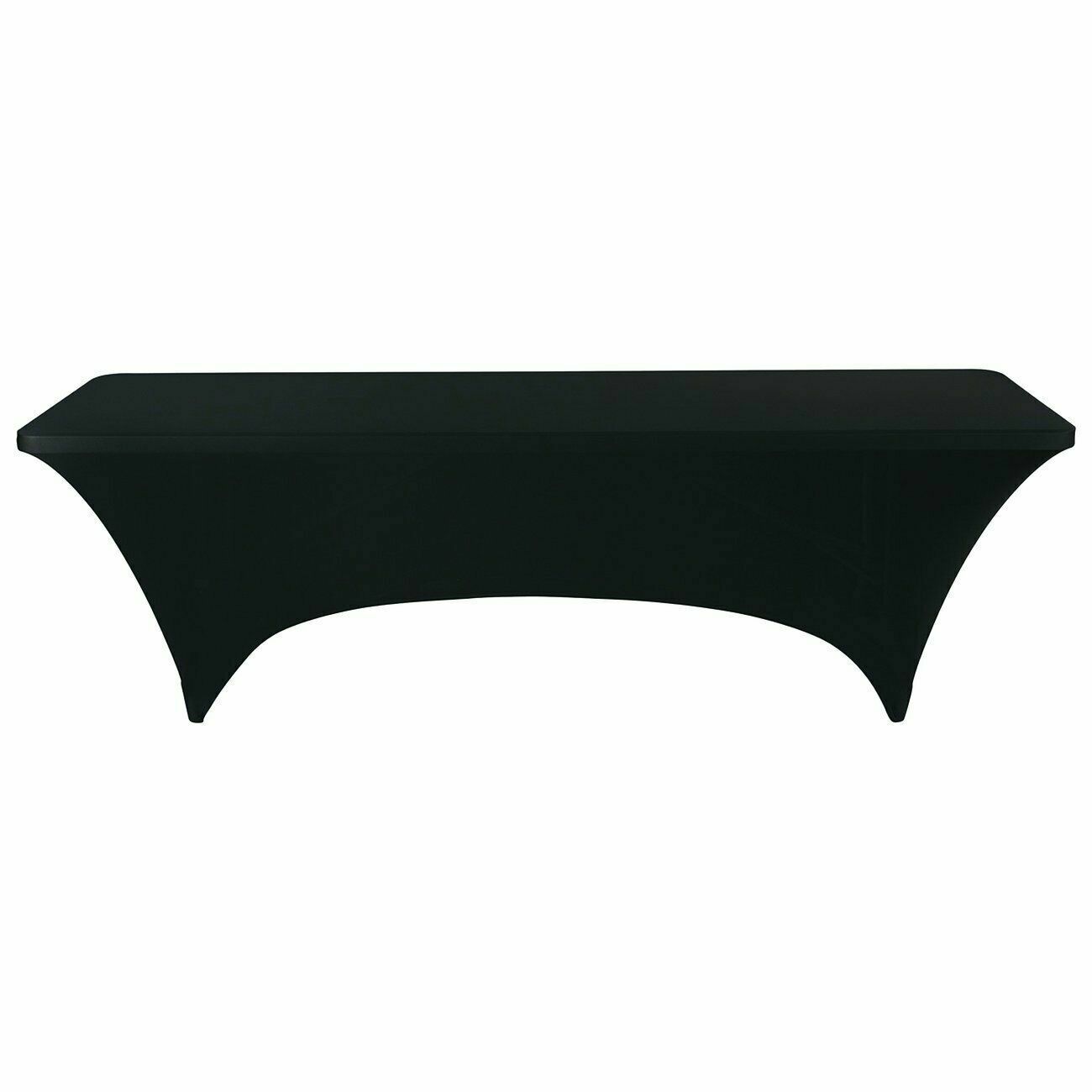 New ! Iceberg 16531 Spandex Fabric Rectangular Table Cover, 8', Black