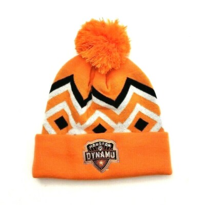 Houston Dynamo FC MLS Adidas Cuffed Pom Knit Skull Cap Orange/Black/White OSFM