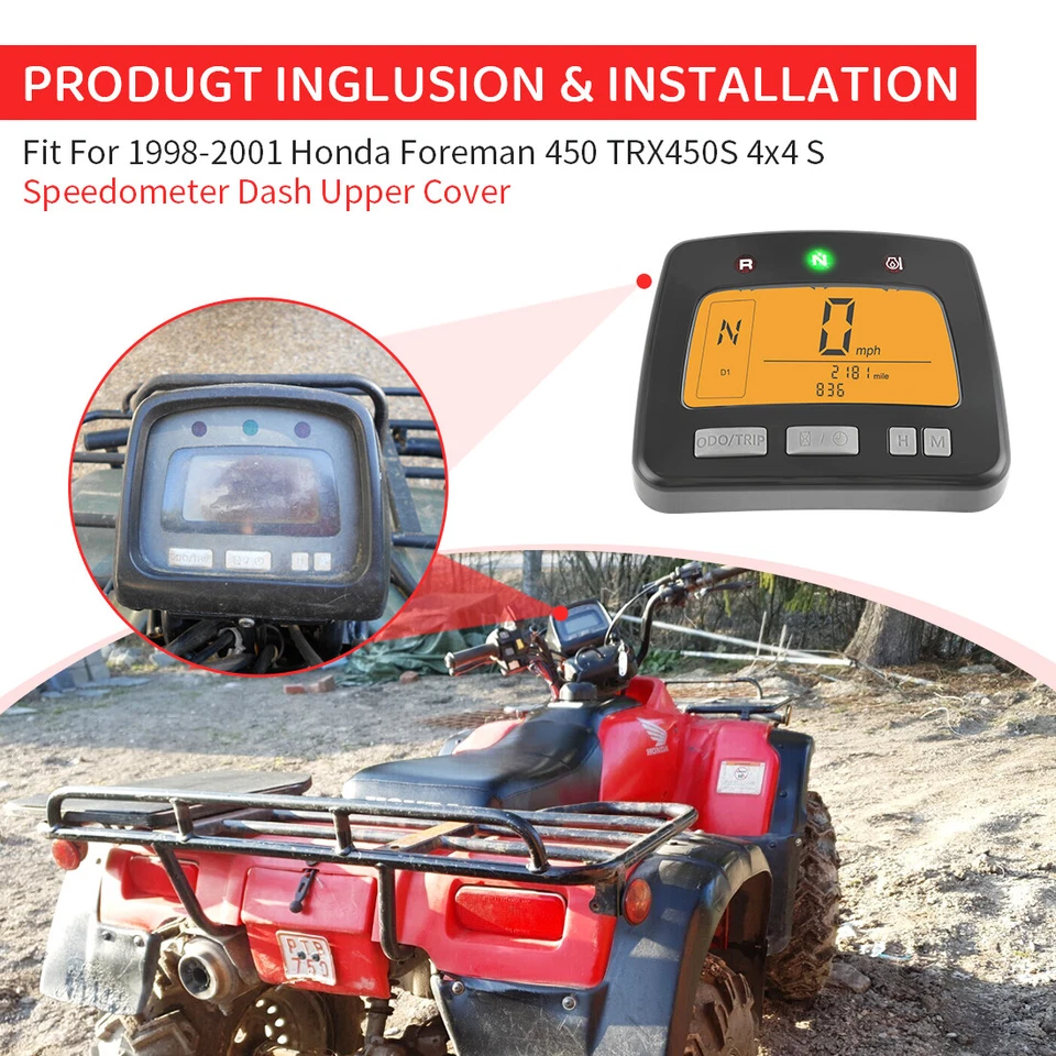 Fit For 1998-2001 Honda Foreman 450 TRX450S 4x4 S Speedometer Dash Upper Cover - Image 4 of 4
