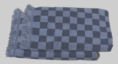 2 PK New LOFT by LOFTEX 100% Cotton Hand Towel 18 in X 30 in Multicolor Checked