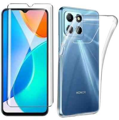 Shell Case Silicone Cover + Tempered Glass Film for Honor 70 / 70 Lite 90 Lite