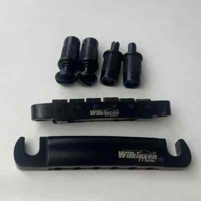 Wilkinson SG LP Electric Guitar Fixed Bridge Pull String Plate Code Black