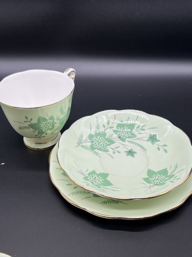 VTG NAPOLI Queen Anne England Bone China Hand Painted Tea Cup Saucer Dessert Pl - Picture 8 of 17