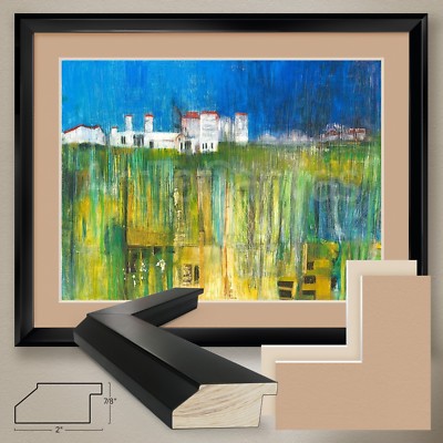 40W''x32H'': FIELD OF FACADES by PEGGY ANN TURNER - DOUBLE MATTE, GLASS and FRAME