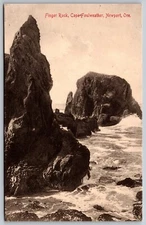 Vintage Postcard Finger rock Cape Foul Weather Newport Oregon *A1121