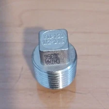 1/2" Male NPT Square Head Pipe Plug 316 Stainless Steel Pressure 150 (Qty 2)