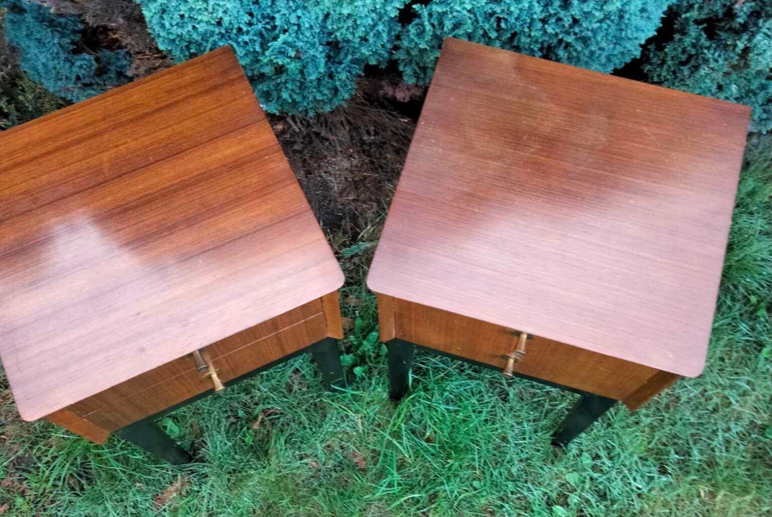 Vintage mid century pair of bedside tables eBay