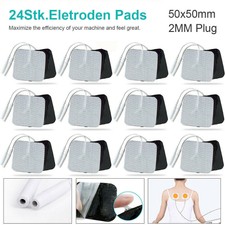 24 tlg 5x5cm TENS Elektroden Pads Selbstklebend F&uuml;r Massage EMS Reizstrom Ger&auml;t
