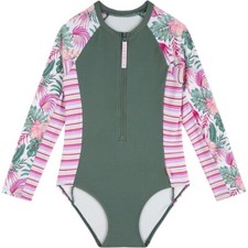Seafolly L70610 Girls Island In The Sun Spliced One Piece Swimsuit Size 10