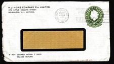 1953 QUEEN ELIZABETH II 3d PRE-DECIMAL STAMP HEINZ W/FACE EMBOSSED ENVELOPE #28