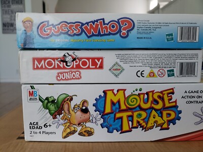 Gaming Mouse Trap, Monopoly Junior, And Guess Who? Board Game
