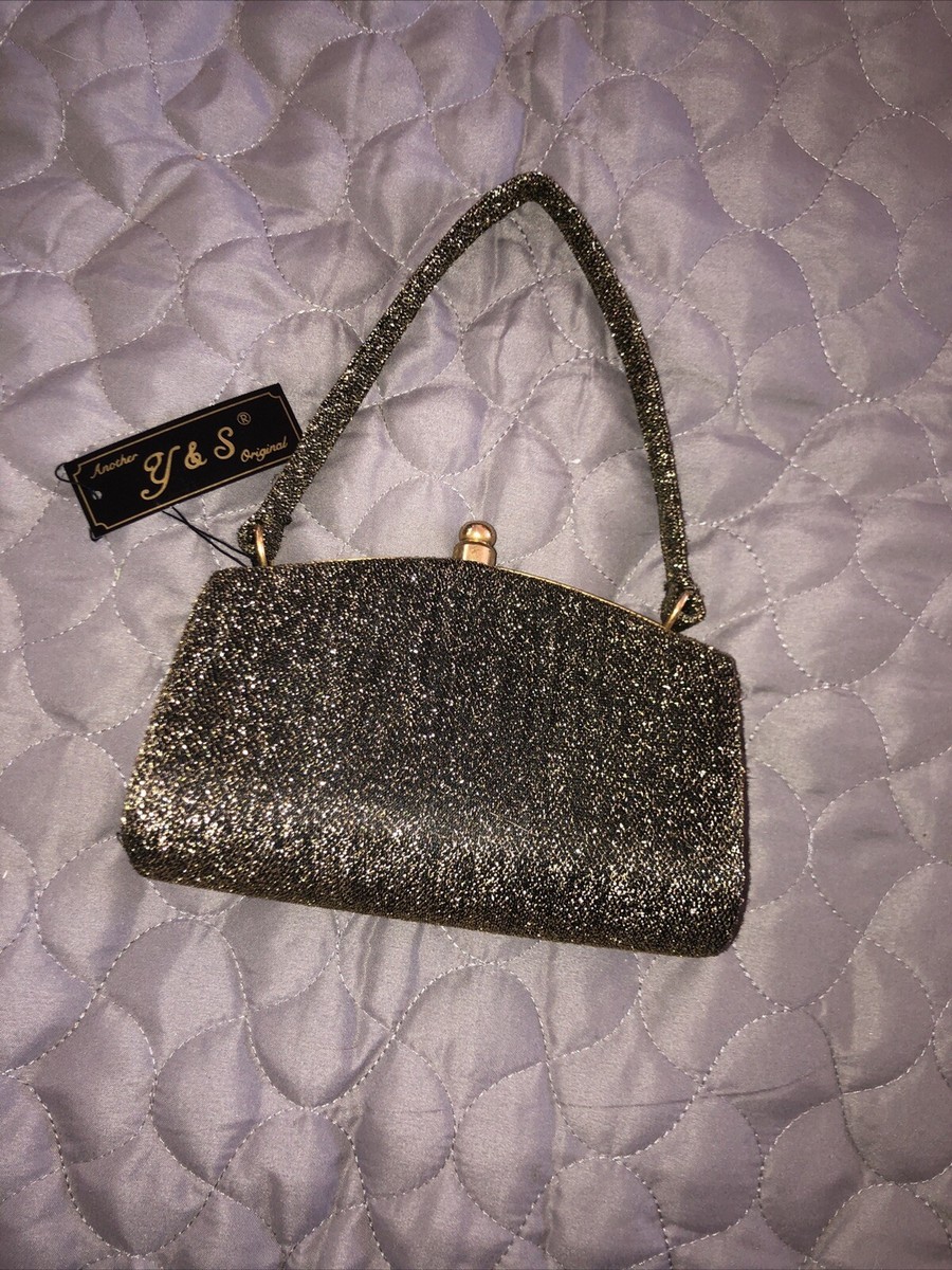 VTG Another Y&S Original Black Gold Mesh Evening Bag Purse NWT