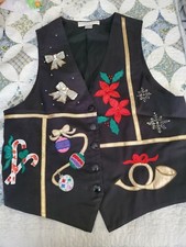 Vintage Tacky Ugly Christmas cotton Vest  Ladies sz Large