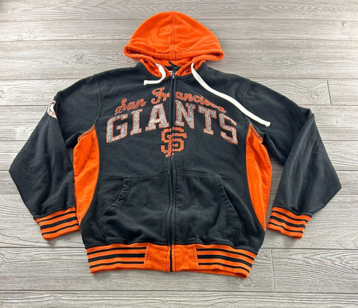 Nike San Francisco Giants Zip Up Hoodie Sweater Size Medium Black