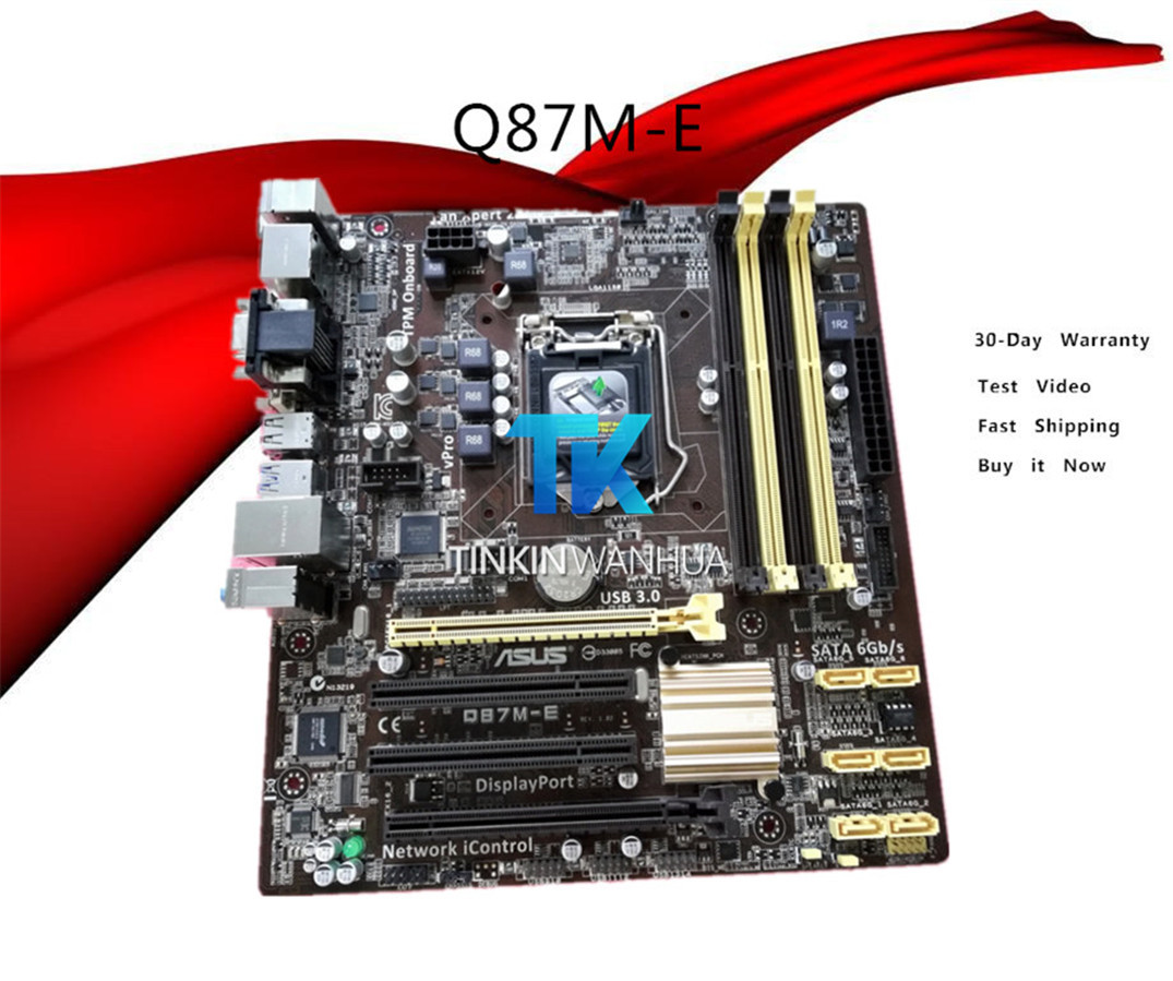 FOR ASUS Intel Q87 Motherboard Q87M-E LGA 1150 DDR3 HDMI DVI USB3