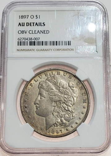 1897-O U.S. Morgan Silver Dollar NGC Certified AU Details Obv. Cleaned