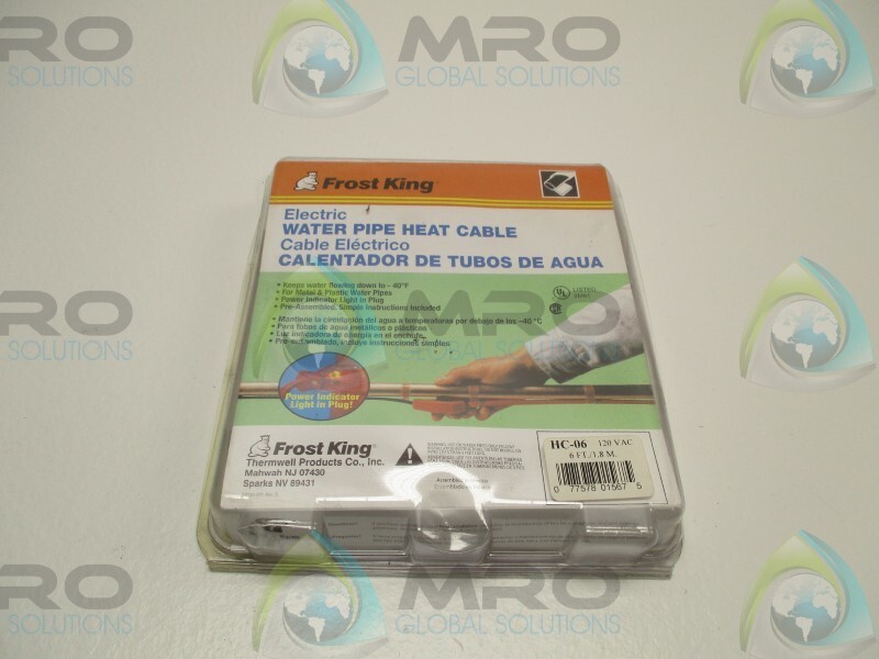 FROST KING HC06 WATER PIPE HEAT CABLE 6' * NEW IN ORIGINAL PACKAGE * eBay