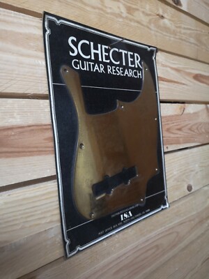  SCHECTER Guitar Research Pickguard für Jazz-Bass ,Brass, NOS, Schlagbrett Bass 