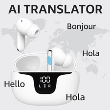 AI Language Translator Earbuds Headphones Real-time Smart Voice 135+ Languages