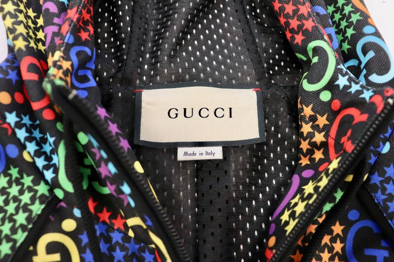 GUCCI GG Maglione con cappuccio monogramma arcobaleno con cerniera ORGOGLIO