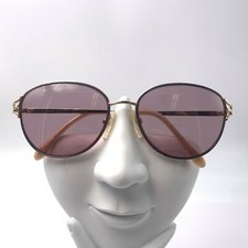 Vintage Charmant EO7908 Violet Gold Metal Oval Sunglasses Japan FRAMES ONLY