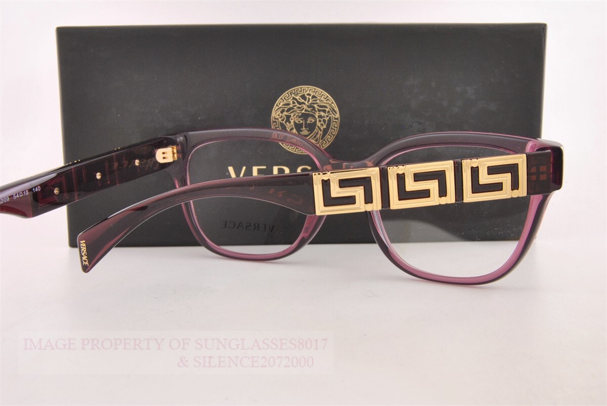 Brand New VERSACE Eyeglass Frames 3338 5209 Violet Transparet