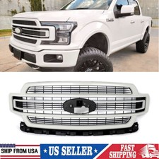White Platinum Front Bumper Grille Grill For 2018-2020 Ford F-150 F150 Limited
