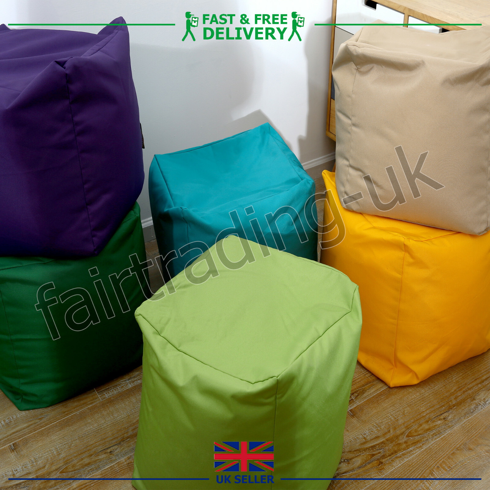 Cube Bean Bag Foot Rest Stool Pouffe Living Room Beanbag Waterproof