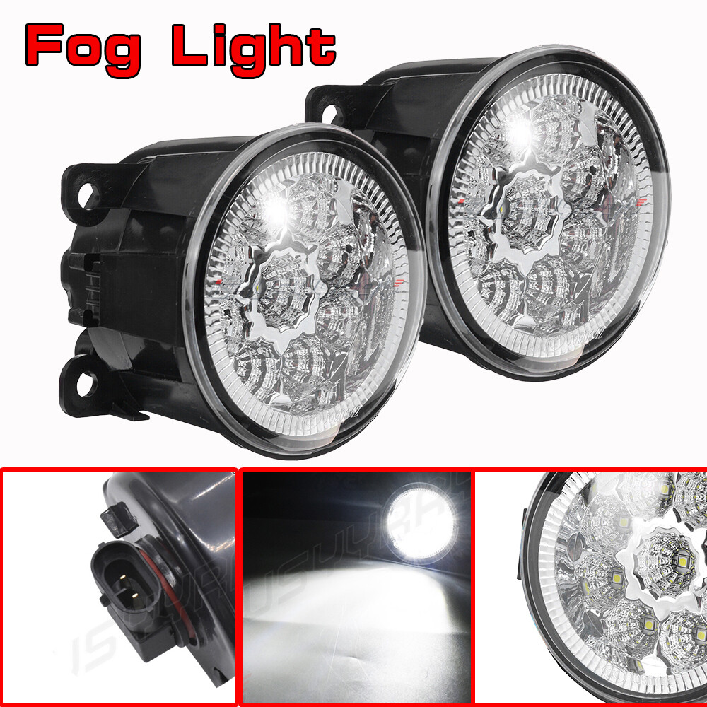 Pair Fog Lights 2007-2019 Mitsubishi Mirage Clear Lens Front Bumper Lamps