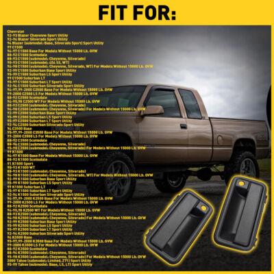 Buy New Pair Set Outside Outer Exterior Front Door Handle Assembly Pickup Truck SUV In Dallas - Foto 8