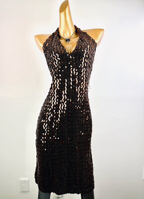 Vintage 90s Prom Sequin formal cocktail dress