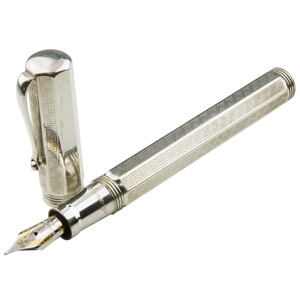 Montegrappa Reminiscence 925er Silber Füller 18 Karat M-Feder Bicolor Classic - Bild 2 von 4