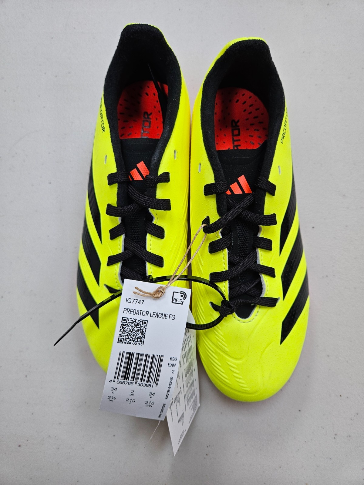 Adidas Predator League FG Football Boots UK 2 Yellow Red – Ex Display image 6