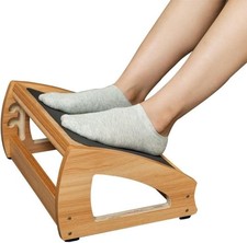 StrongTek Ergonomic Under Desk Footrest, 3 Adjustable Heights Wooden Footrest