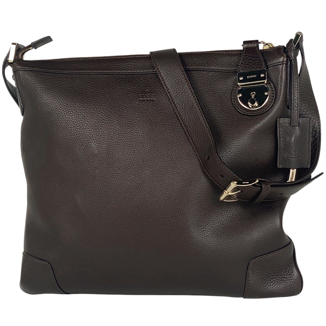 Gucci Logo Shoulder Bag Leatherwomen's Used AB Condition Crossbody 35cm