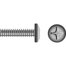 SEACHOICE 507 1/4"-20 x 3/4 in Phillips Pan Machine Screw, Plain Steel