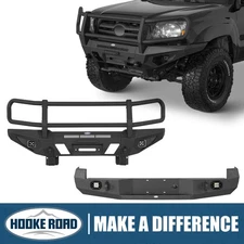 Hooke Road Grille Brush Guard Front Rear Bumper Fit 05-11 Toyota Tacoma Steel