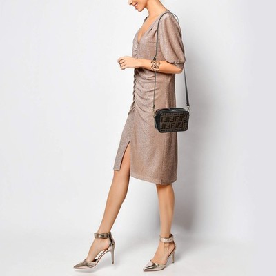 Fendi BlackBrown FF Embossed Leather Mini Camera Crossbody Bag | eBay