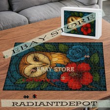 Owl stained glass style nature 500pc jigsaw puzzle 15X20.5 in