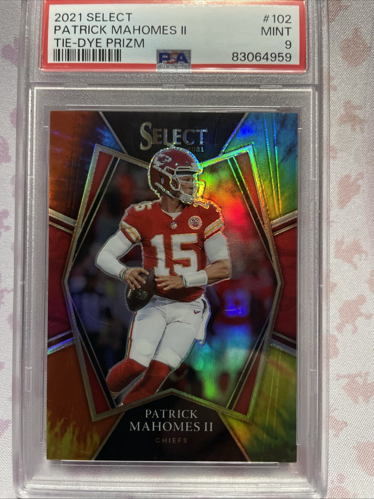 2021 Panini Select - Premier Level Patrick Mahomes II #102 Tie-Dye Prizm /25