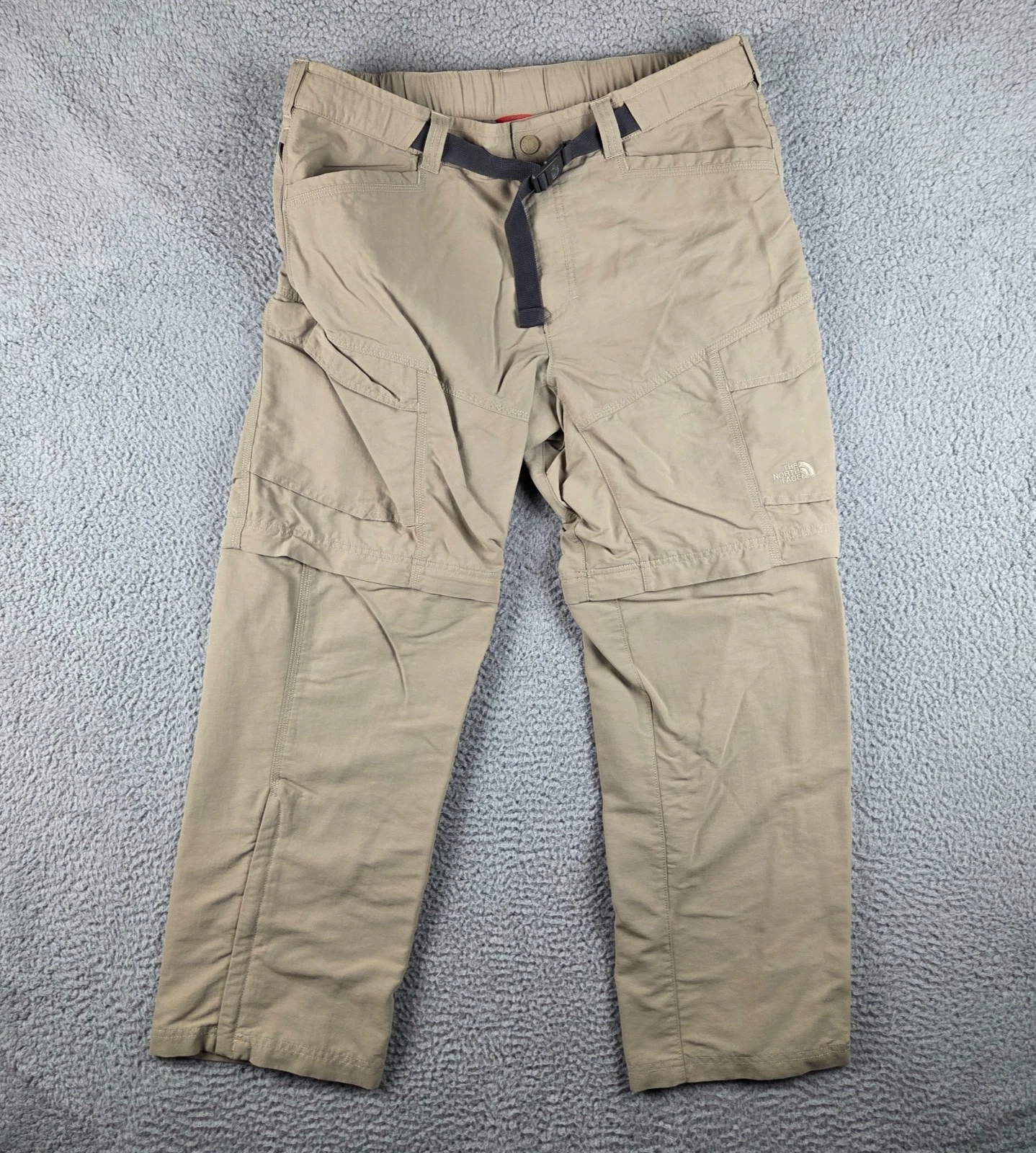 North Face Convertible Pants Mens Large Short (36x29) Tan Cargo Hiking Camping
