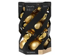 Image of Shatterproof Mixed 30 Christmas Baubles - GOLD - Various Sizes