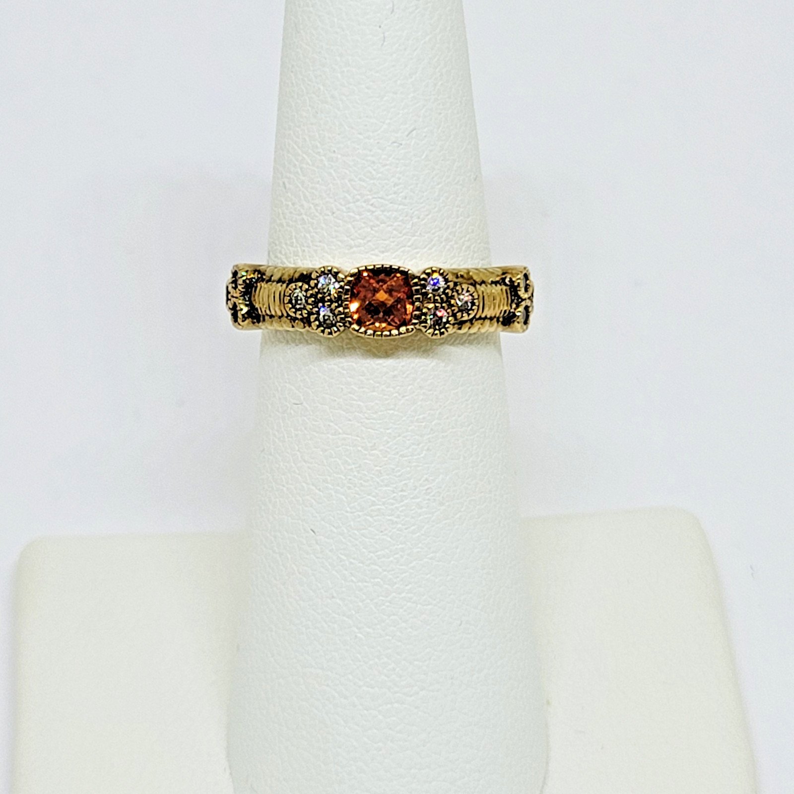 QVC 14k Clad Sterling Silver Multi Stone Band Ring ~ 6