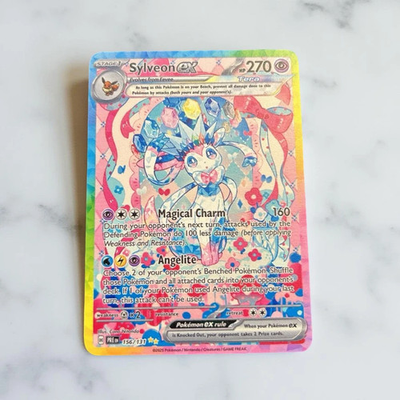 #ad Sylveon ex Gold Metal Pokemon Card Collectible Gift Display $8.65